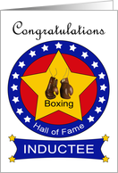 Boxing Hall of Fame Induction - Boxing Gloves & Stars card