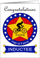 Cycling Hall of Fame Induction - Cyclist Silhouette & Stars card
