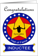 Gymnastics Hall of Fame Induction - Gymnist Silhouette & Stars card