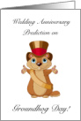 Wedding Anniversary on Groundhog Day - groundhog with a hat card