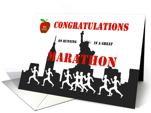 Congratulations on the Marathon - Skyline, Apple, Racers card