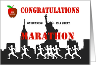 Congratulations on the Marathon - Skyline, Apple, Racers card