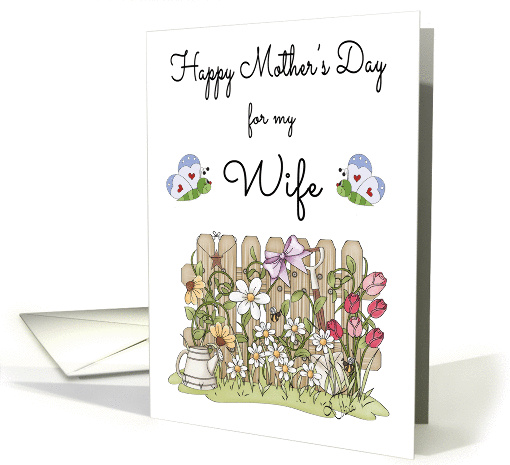 Mother's Day for Wife - Flower Garden & Butterflies card (1228140)
