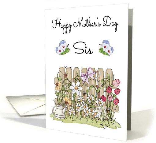 Mother's Day for Sister - Flower Garden & Butterflies card (1228172)