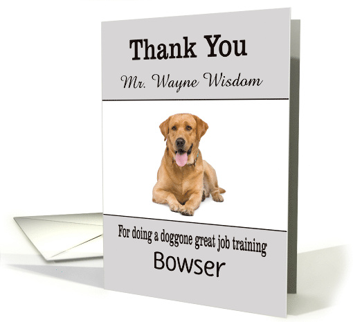 Custom Name & Photo Thank You Dog Trainer - card (1239454)