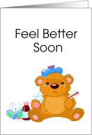 Feel Better Soon - Sick Teddy Bear card