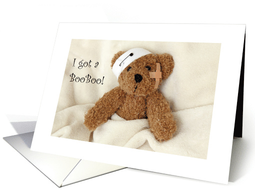 Get Well Soon/Feel Better Soon - Injured Teddy Bear card (1257744)
