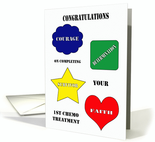 Congratulations 1st Chemo Treatment - Colorful Geometric Shapes card