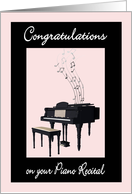 Piano Recital Congratulations for a Young Girl card