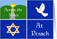 Pesach Across The Miles, Dove of Peace, Star of David, Road card