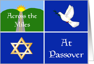 Passover Across The Miles, Dove of Peace, Star of David, Road card