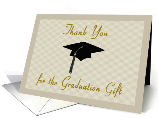 Tan Graduation Thank You - Graduation Cap card (1358812)