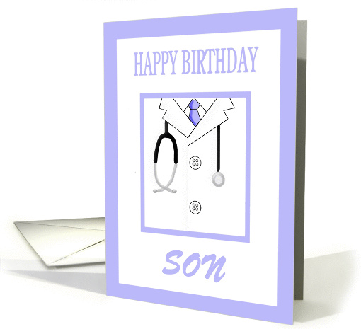 Doctor Son Birthday - White Coat & Stethoscope card (1359048)
