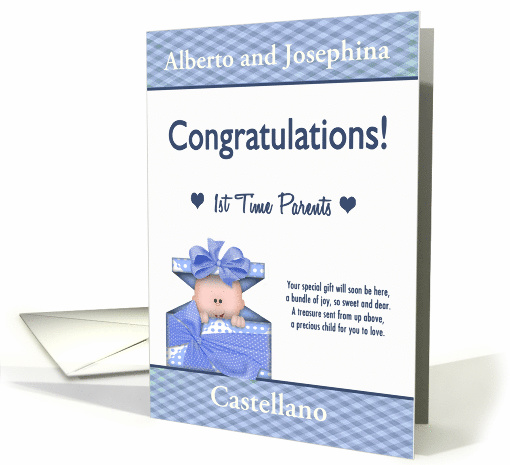 Custom 1st Time Parents Congratulations - Baby in a Box,... (1359310)
