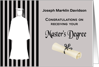 Custom Congratulations Master’s Degree (Male) - Silhouette, Diploma card