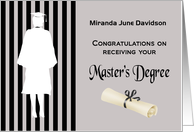 Custom Congratulations Master’s Degree (Female) - Silhouette, Diploma card