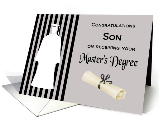 Congratulations Son Master's Degree - Silhouette, Diploma card