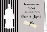 Congratulations Son Master’s Degree - Silhouette, Diploma card