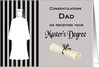 Congratulations Dad Master’s Degree - Silhouette, Diploma card