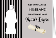 Congratulations Husband Master’s Degree - Silhouette, Diploma card