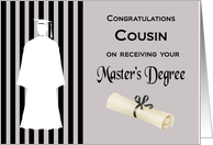 Congratulations Cousin Master’s Degree (Male) - Silhouette, Diploma card