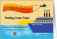 Congratulations Cruise Ship Wedding, Cruise Ship Ticket, Airplane card
