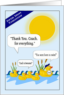Thank You Swim Coach - Ducks, Coach card