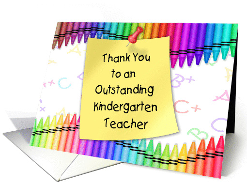 Thank You Kindergarten Teacher | Crayons, Note card (1366492)