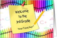 Welcome 3rd Grade | Crayons, Note card