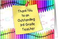 Thank You 3rd Grade Teacher | Crayons, Note card