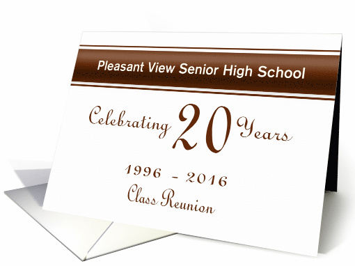Custom 20th Class Reunion Invitation   Bronze & White card (1366916)