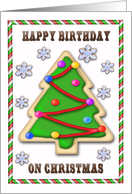 Birthday on Christmas | Christmas Cookies, Candy Canes card