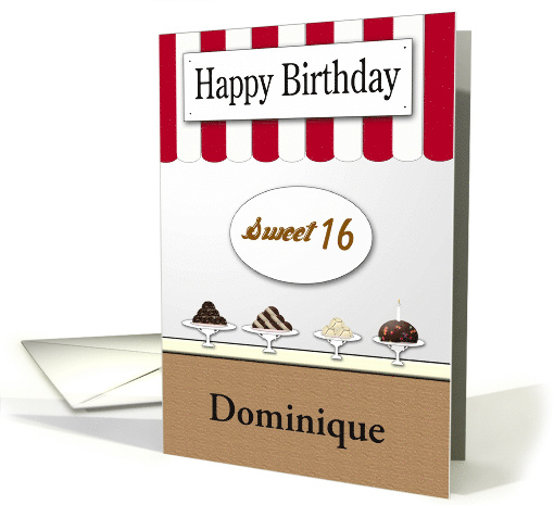 Custom Sweet 16 Birthday, Candy Shop card (1368148)