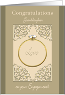 Congratulations Granddaughter on Engagement | Engagement Ring card