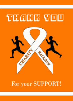 Thank You Charity Walk/Run Support Runners, Ribbon,