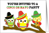 Cinco de Mayo Party Invitation | Fiesta Owls card