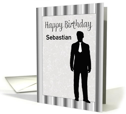 Custom Name Birthday for Daughter's Boyfriend - Male Silhouette card