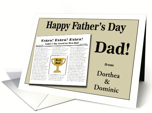 Custom Newspaper Father's Day - Best Dad Trophy card (1377154)