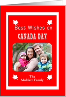 Custom Photo Canada Day - Maple Leaves card