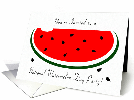 National Watermelon Day Party Invitation - Watermelon card (1377466)