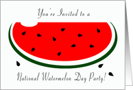 National Watermelon Day Party Invitation - Watermelon card