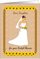 Country Bridal Shower for Daughter - Bride, Sunflowers, Plaid, Lace card