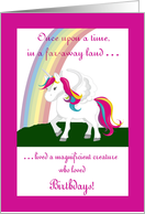 Unicorn & Rainbow 5th Birthday -Unicorn, Rainbow card