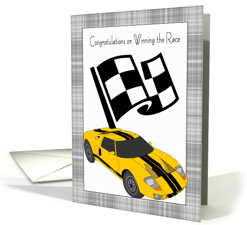 Congratulations Race Car Winner - Checkered Flag, Race Car card