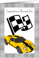 Congratulations Race Car Winner - Checkered Flag, Race Car card
