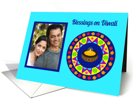 Diwali Photo Card - Rangoli and Lamp card (1402938)