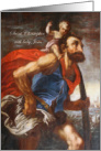 Saint Christopher with baby Jesus - Blank Inside card