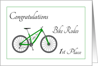 Congratulations Bike Rodeo 1st Place - Green Bike card