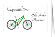 Congratulations Bike Rodeo Participant - Bike card