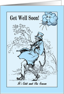 Get Well - Man Cold or Flu card